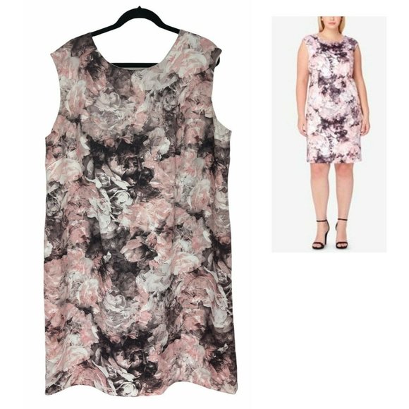 Tahari Dresses & Skirts - Size 20W 2X TAHARI ELEGANT FLORAL SCUBA SHEATH Dress Mother of Bride PLUS SIZE